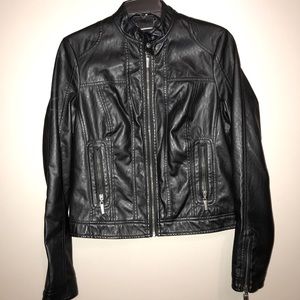 BLACK FAUX LEATHER JACKET